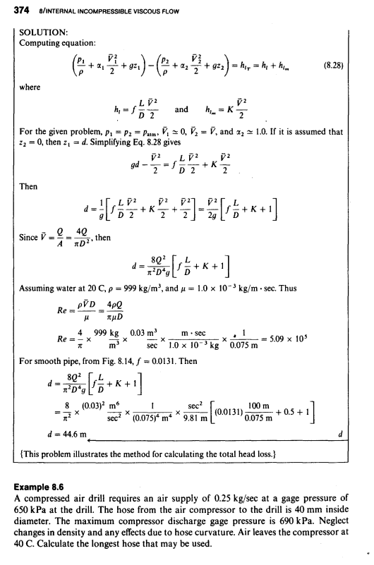 Page 374 of Introduction to Fluid Mechanics by Fox and McDonald.